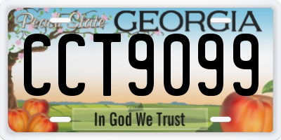 GA license plate CCT9099