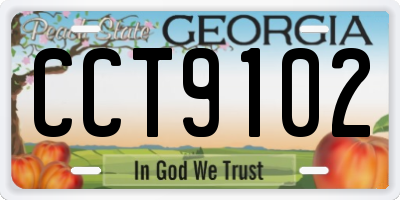 GA license plate CCT9102
