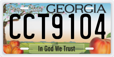 GA license plate CCT9104