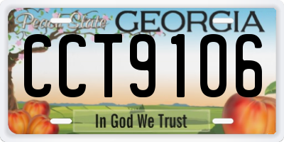 GA license plate CCT9106