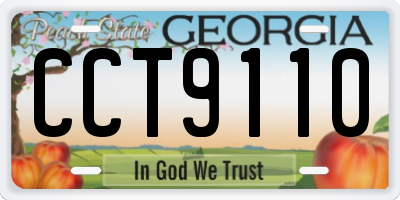 GA license plate CCT9110