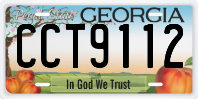 GA license plate CCT9112