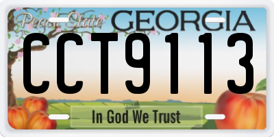 GA license plate CCT9113