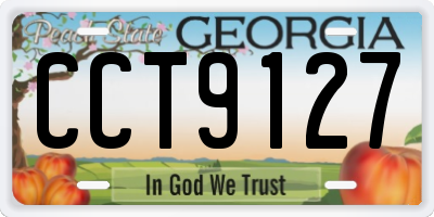 GA license plate CCT9127