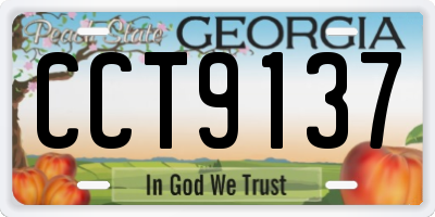GA license plate CCT9137