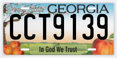 GA license plate CCT9139