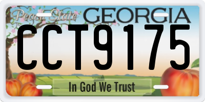 GA license plate CCT9175