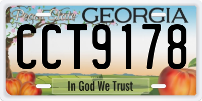 GA license plate CCT9178