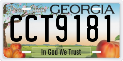GA license plate CCT9181