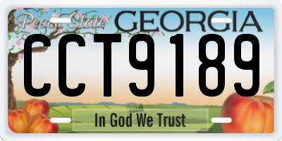 GA license plate CCT9189