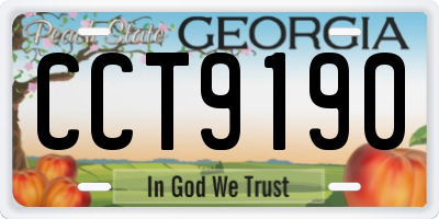 GA license plate CCT9190