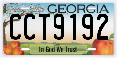 GA license plate CCT9192