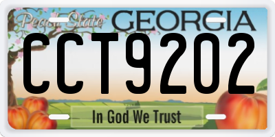 GA license plate CCT9202