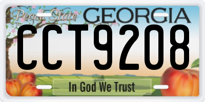 GA license plate CCT9208