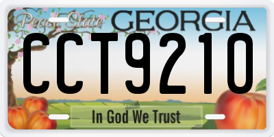 GA license plate CCT9210
