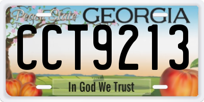 GA license plate CCT9213