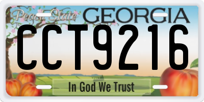 GA license plate CCT9216
