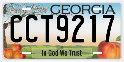 GA license plate CCT9217