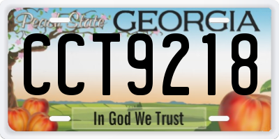 GA license plate CCT9218