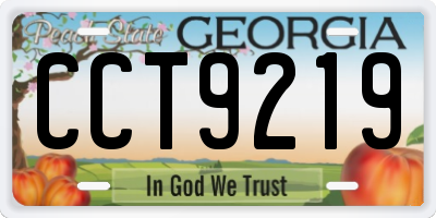GA license plate CCT9219