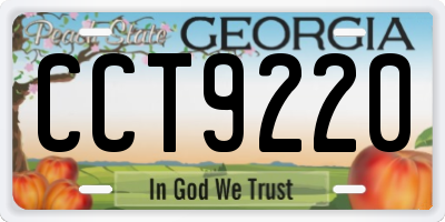 GA license plate CCT9220