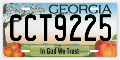GA license plate CCT9225