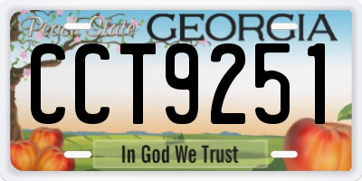 GA license plate CCT9251