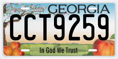 GA license plate CCT9259