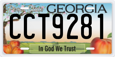 GA license plate CCT9281