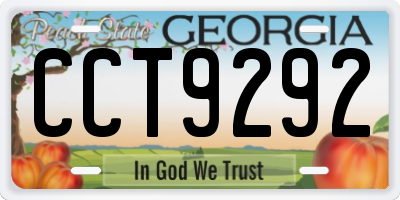 GA license plate CCT9292