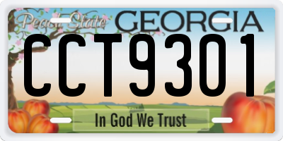 GA license plate CCT9301