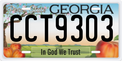 GA license plate CCT9303