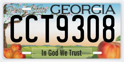 GA license plate CCT9308
