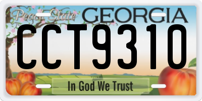 GA license plate CCT9310