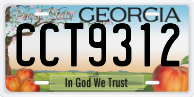 GA license plate CCT9312