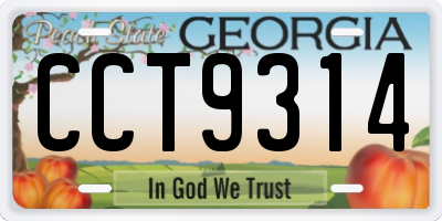 GA license plate CCT9314