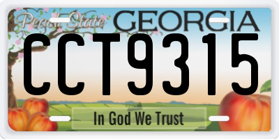 GA license plate CCT9315