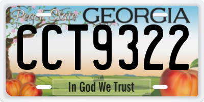 GA license plate CCT9322