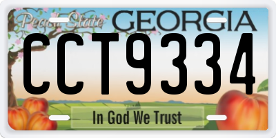 GA license plate CCT9334