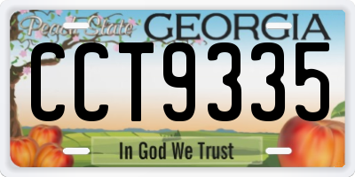 GA license plate CCT9335