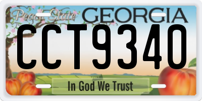 GA license plate CCT9340
