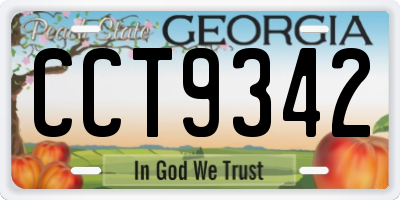 GA license plate CCT9342
