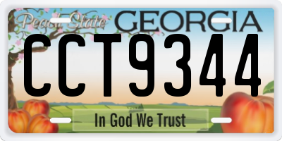 GA license plate CCT9344