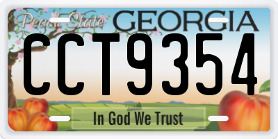 GA license plate CCT9354