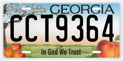 GA license plate CCT9364
