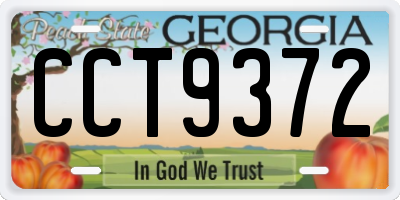 GA license plate CCT9372