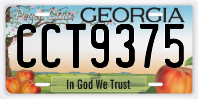 GA license plate CCT9375