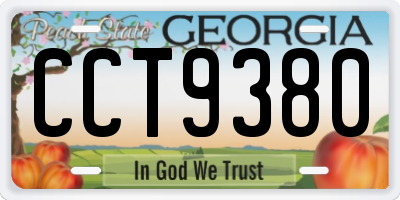 GA license plate CCT9380