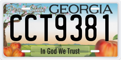 GA license plate CCT9381