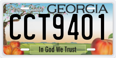GA license plate CCT9401